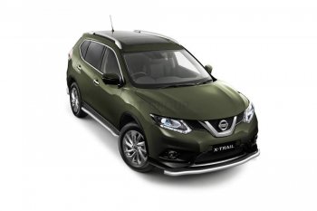 25 699 р. Защита порогов вогнутая из трубы Ø63 Petroil Tuning  Nissan X-trail  3 T32 (2013-2022) дорестайлинг, рестайлинг (Нержавеющая полированная сталь)  с доставкой в г. Тамбов. Увеличить фотографию 1