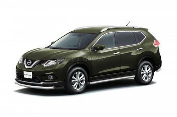 25 699 р. Защита порогов вогнутая из трубы Ø63 Petroil Tuning  Nissan X-trail  3 T32 (2013-2022) дорестайлинг, рестайлинг (Нержавеющая полированная сталь)  с доставкой в г. Тамбов. Увеличить фотографию 2