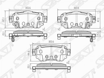 Колодки тормозные задние SAT Nissan (Нисан) X-trail (Х-трейл)  3 T32 (2013-2022) 3 T32 дорестайлинг, рестайлинг