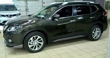 7 949 р. Пластиковые порожки АвтоКрат Nissan X-trail 3 T32 рестайлинг (2017-2022) (Неокрашенные)  с доставкой в г. Тамбов. Увеличить фотографию 3