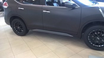 7 949 р. Пластиковые порожки АвтоКрат Nissan X-trail 3 T32 рестайлинг (2017-2022) (Неокрашенные)  с доставкой в г. Тамбов. Увеличить фотографию 1