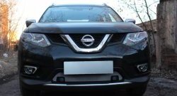 1 569 р. Сетка (под парктроник) на бампер Russtal (хром) Nissan X-trail 3 T32 рестайлинг (2017-2022)  с доставкой в г. Тамбов. Увеличить фотографию 2