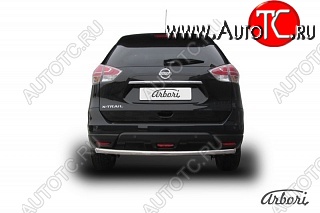 4 499 р. Защита заднего бампера Arbori (нержавейка, 1 труба d57 mm). Nissan X-trail 3 T32 рестайлинг (2017-2022)  с доставкой в г. Тамбов