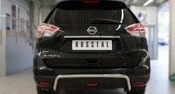 Защита заднего бампера (Ø42 мм волна, нержавейка) Russtal Nissan (Нисан) X-trail (Х-трейл)  3 T32 (2017-2022) 3 T32 рестайлинг