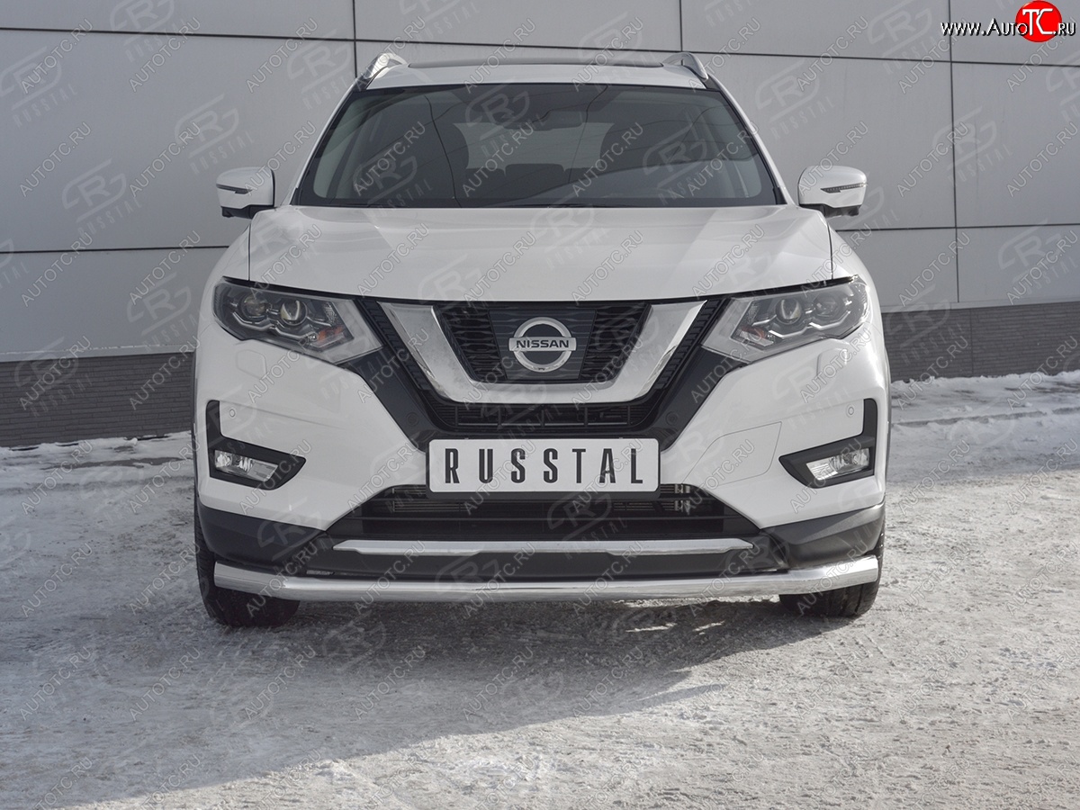 12 599 р. Защита переднего бампера (Ø63 мм, нержавейка) SLITKOFF  Nissan X-trail  3 T32 (2013-2018) дорестайлинг  с доставкой в г. Тамбов