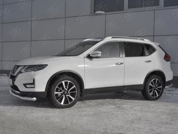 12 599 р. Защита переднего бампера (Ø63 мм, нержавейка) SLITKOFF  Nissan X-trail  3 T32 (2013-2018) дорестайлинг  с доставкой в г. Тамбов. Увеличить фотографию 2