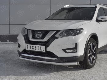 12 599 р. Защита переднего бампера (Ø63 мм, нержавейка) SLITKOFF  Nissan X-trail  3 T32 (2013-2018) дорестайлинг  с доставкой в г. Тамбов. Увеличить фотографию 4