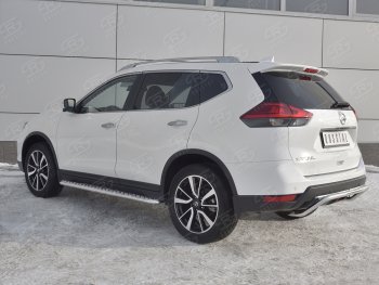 10 399 р. Защита заднего бампера (Ø42 мм волна, нержавейка) Russtal Nissan X-trail 3 T32 рестайлинг (2017-2022)  с доставкой в г. Тамбов. Увеличить фотографию 2