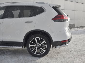 12 499 р. Защита заднего бампера (Ø63 мм уголки, нержавейка) Russtal Nissan X-trail 3 T32 рестайлинг (2017-2022)  с доставкой в г. Тамбов. Увеличить фотографию 3