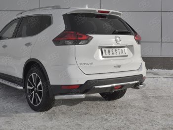 12 499 р. Защита заднего бампера (Ø63 мм уголки, нержавейка) Russtal Nissan X-trail 3 T32 рестайлинг (2017-2022)  с доставкой в г. Тамбов. Увеличить фотографию 4