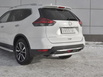 7 899 р. Защита заднего бампера (Ø63 мм, нержавейка) Russtal Nissan X-trail 3 T32 рестайлинг (2017-2022)  с доставкой в г. Тамбов. Увеличить фотографию 4