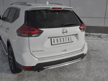 1 649 р. Защитная накладка заднего бампера Russtal Nissan X-trail 3 T32 рестайлинг (2017-2022) (Зеркальная поверхность)  с доставкой в г. Тамбов. Увеличить фотографию 2