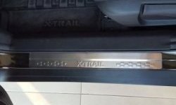 2 399 р. Накладки на порожки автомобиля СТ v2 Nissan X-trail 3 T32 рестайлинг (2017-2022)  с доставкой в г. Тамбов. Увеличить фотографию 2