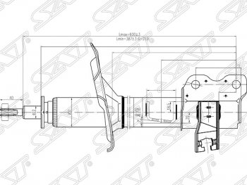 Правый амортизатор задний SAT Nissan (Нисан) X-trail (Х-трейл)  1 T30 (2000-2003) 1 T30 дорестайлинг