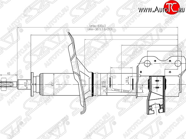 3 099 р. Правый амортизатор задний SAT  Nissan X-trail  1 T30 (2000-2003) дорестайлинг  с доставкой в г. Тамбов