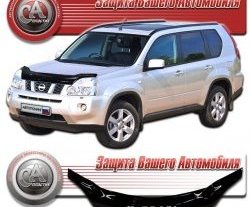 2 599 р. Дефлектор капота CA Plastic Nissan X-trail 2 T31 рестайлинг (2010-2015) (Classic черный, Без надписи)  с доставкой в г. Тамбов. Увеличить фотографию 1