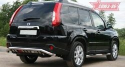 Защита заднего бампера Souz-96 (d60 с элементами из профиля) Nissan X-trail 2 T31 рестайлинг (2010-2015)