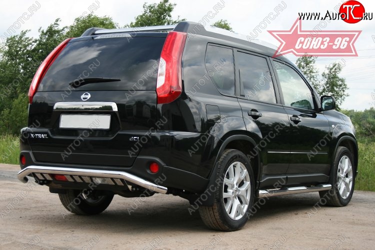 16 244 р. Защита заднего бампера Souz-96 (d60 с элементами из профиля)  Nissan X-trail  2 T31 (2010-2015) рестайлинг  с доставкой в г. Тамбов