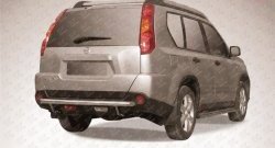 7 899 р. Одинарная защита заднего бампера из трубы диаметром 57 мм Slitkoff Nissan X-trail 2 T31 рестайлинг (2010-2015) (Цвет: нержавеющая полированная сталь)  с доставкой в г. Тамбов. Увеличить фотографию 1