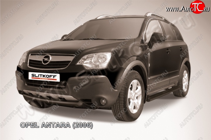 3 899 р. Защита переднего бампер Slitkoff  Opel Antara (2006-2010) (Цвет: серебристый)  с доставкой в г. Тамбов