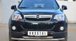 14 899 р. Защита переднего бампера (2 трубыØ63 и 42 мм, нержавейка) SLITKOFF Opel Antara рестайлинг (2010-2015)  с доставкой в г. Тамбов. Увеличить фотографию 2