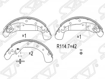 1 799 р. Колодки тормозные SAT (задние)  Opel Astra ( F,  H,  H GTC) - Zafira ( A,  В)  с доставкой в г. Тамбов. Увеличить фотографию 1