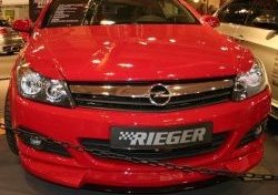 5 699 р. Накладка на передний бампер Rieger Opel Astra H GTC хэтчбек 3 дв. дорестайлинг (2004-2006) (Неокрашенная)  с доставкой в г. Тамбов. Увеличить фотографию 3