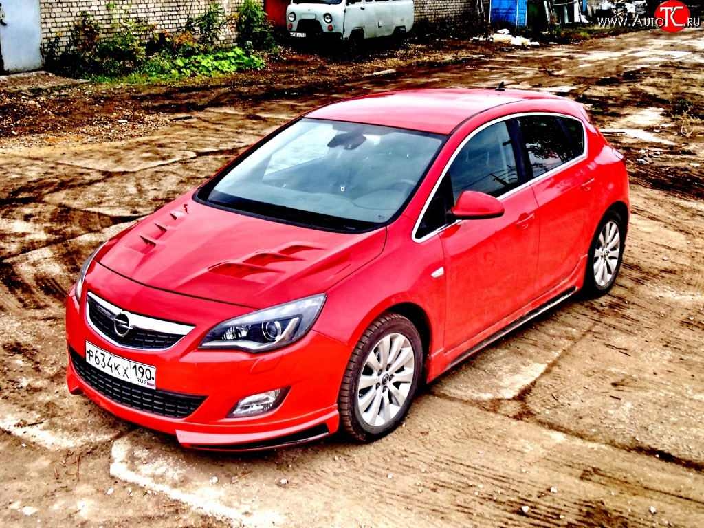 15 199 р. Пластиковый капот Sport Opel Astra J хэтчбек 5 дв. дорестайлинг (2009-2012) (Неокрашенный)  с доставкой в г. Тамбов