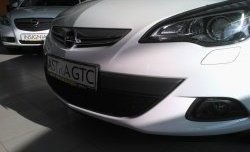 1 469 р. Сетка на бампер GTC Russtal (черная) Opel Astra J хэтчбек 5 дв. дорестайлинг (2009-2012)  с доставкой в г. Тамбов. Увеличить фотографию 3