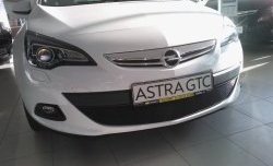 1 469 р. Сетка на бампер GTC Russtal (черная) Opel Astra J хэтчбек 5 дв. дорестайлинг (2009-2012)  с доставкой в г. Тамбов. Увеличить фотографию 4