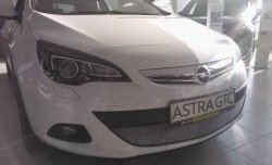 1 539 р. Сетка на бампер GTC Russtal (хром) Opel Astra J хэтчбек 5 дв. дорестайлинг (2009-2012)  с доставкой в г. Тамбов. Увеличить фотографию 3