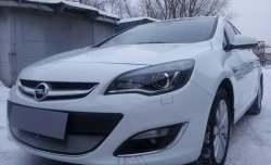 1 539 р. Сетка на бампер Russtal (хром) Opel Astra J хэтчбек 5 дв.  рестайлинг (2012-2017)  с доставкой в г. Тамбов. Увеличить фотографию 3