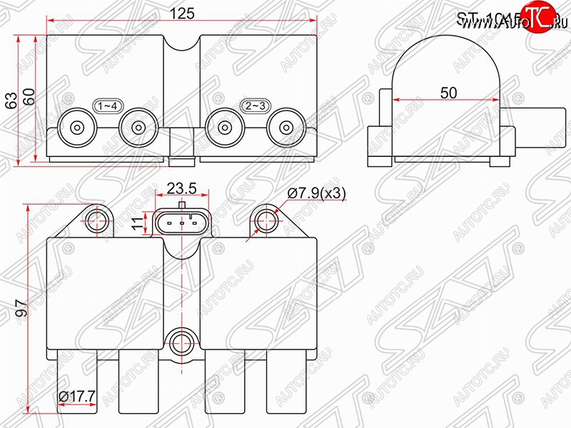 1 649 р. Катушка зажигания (Z16SE) SAT  Opel Astra  G - Meriva  A  с доставкой в г. Тамбов