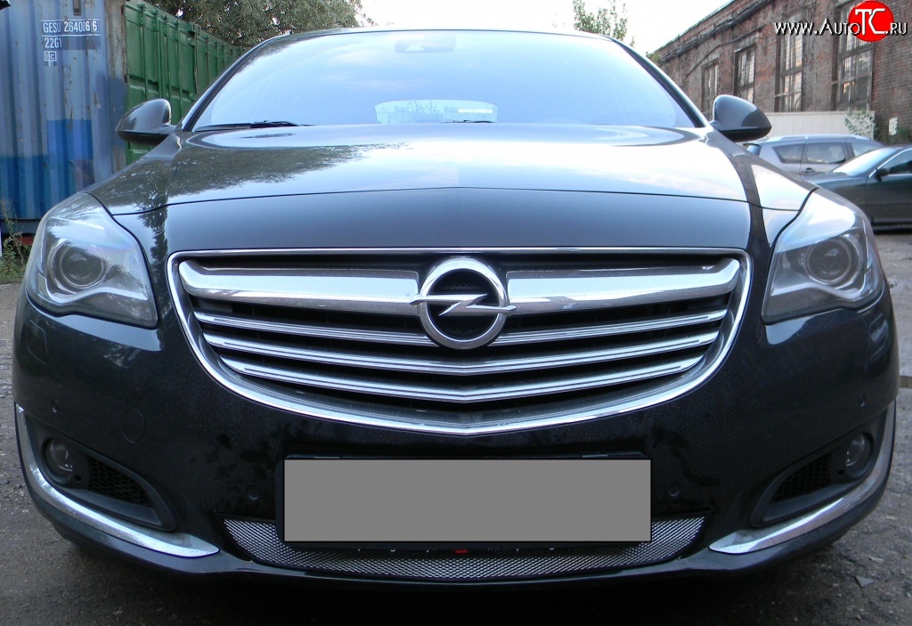 1 539 р. Сетка на бампер (рестайлинг) Russtal (хром) Opel Insignia A дорестайлинг седан (2008-2013)  с доставкой в г. Тамбов