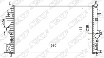 4 799 р. Радиатор двигателя (трубчатый, 1.6/1.8, МКПП/АКПП) SAT Opel Insignia A дорестайлинг седан (2008-2013)  с доставкой в г. Тамбов. Увеличить фотографию 1