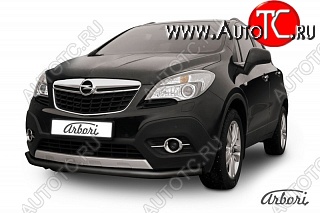 6 389 р. Защита переднего бампера Arbori (черная, 1 труба d57 mm). Opel Mokka  дорестайлинг (2012-2016)  с доставкой в г. Тамбов