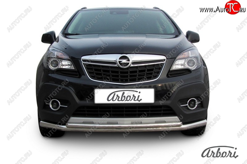 14 363 р. Защита переднего бампера Arbori (нержавейка, 2 трубы d57 и 42 mm) Opel Mokka  дорестайлинг (2012-2016)  с доставкой в г. Тамбов