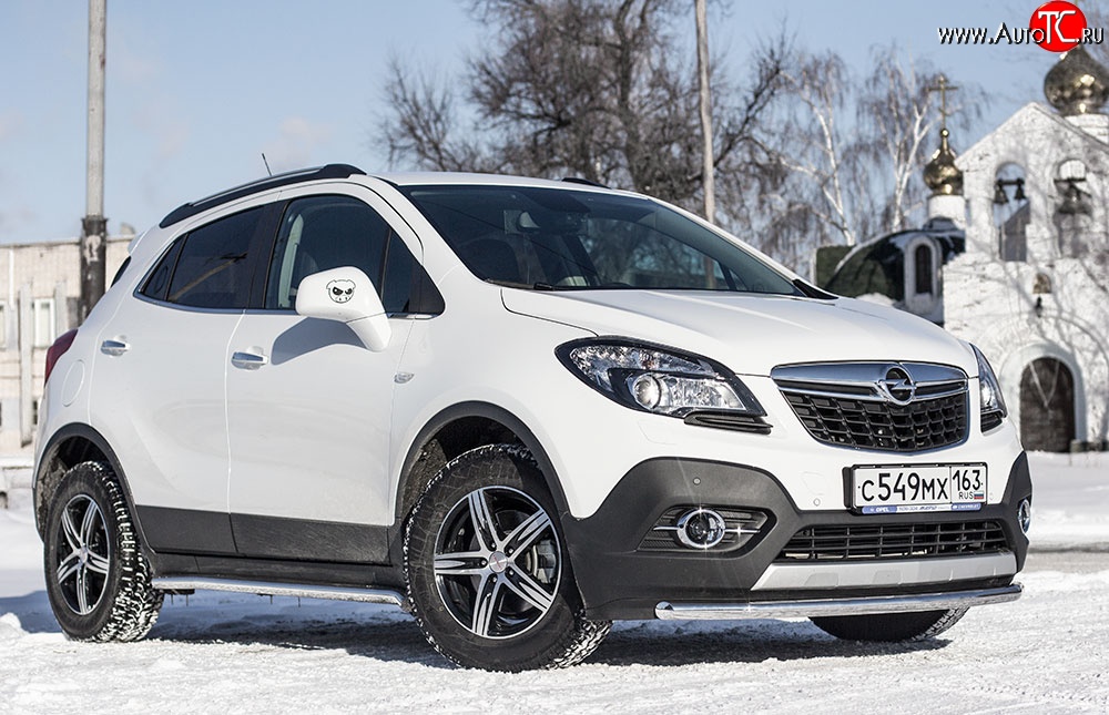 8 099 р. Одинарная защита переднего бампера диаметром 51 мм Petroil Tuning Opel Mokka  дорестайлинг (2012-2016) (привод: передний)  с доставкой в г. Тамбов