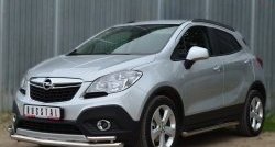 16 999 р. Защита переднего бампера (2 трубыØ63 и 42 мм, нержавейка) SLITKOFF Opel Mokka  дорестайлинг (2012-2016)  с доставкой в г. Тамбов. Увеличить фотографию 4