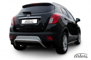 12 149 р. Защита заднего бампера Arbori (скоба, нержавейка, 1 труба d57 mm). Opel Mokka  дорестайлинг (2012-2016)  с доставкой в г. Тамбов. Увеличить фотографию 2