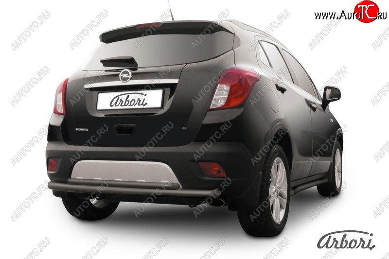 6 749 р. Защита заднего бампера Arbori (черная, 2 трубы d57 и 42 mm). Opel Mokka  дорестайлинг (2012-2016)  с доставкой в г. Тамбов