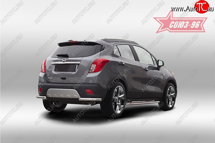 10 574 р. Защита заднего бампера из боковых уголков Souz-96 (d60) Opel Mokka  дорестайлинг (2012-2016)  с доставкой в г. Тамбов