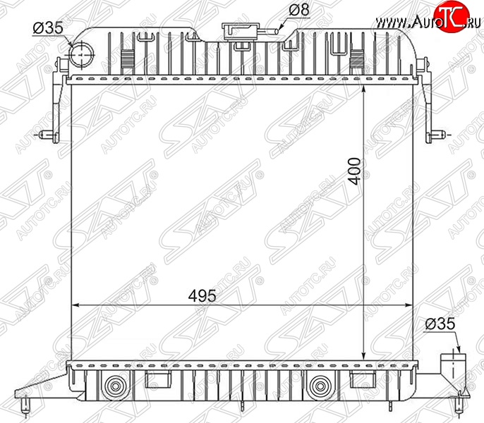 10 449 р. Радиатор двигателя (пластинчатый, 1.8/2.0, АКПП) SAT Opel Omega A седан (1986-1994)  с доставкой в г. Тамбов