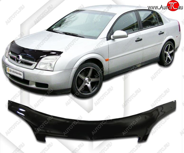 2 299 р. Дефлектор капота CA-Plastiс exclusive  Opel Vectra  C (2002-2006) лифтбэк дорестайлинг, седан дорестайлинг, универсал дорестайлинг (Classic черный, Без надписи)  с доставкой в г. Тамбов