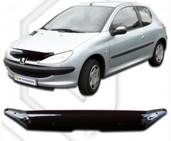 Дефлектор капота CA-Plastiс Peugeot 206 хэтчбэк 5 дв. 2AC дорестайлинг (1998-2003)