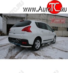 7 919 р. Защита задняя d60 уголки одинарные Souz-96 Peugeot 3008 дорестайлинг (2009-2013)  с доставкой в г. Тамбов