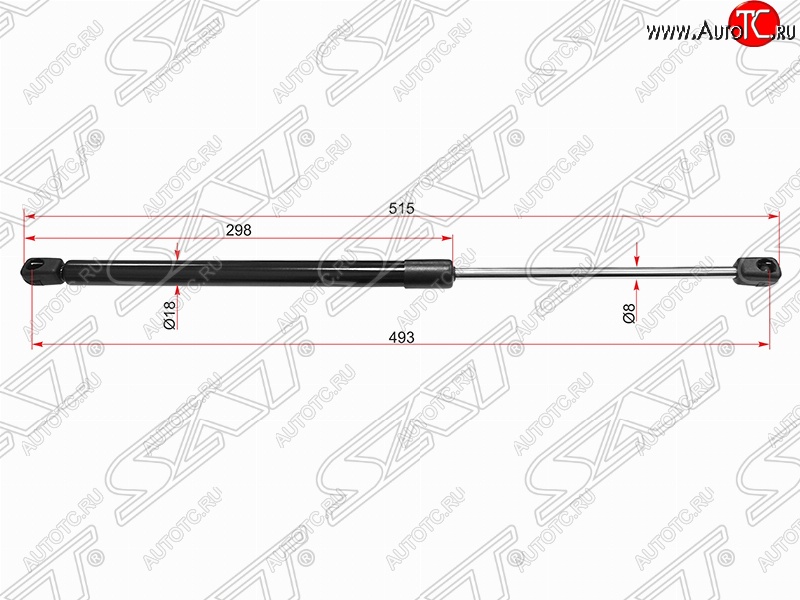 629 р. Газовый упор крышки багажника SAT  Peugeot 307  универсал (2001-2008) дорестайлинг, рестайлинг  с доставкой в г. Тамбов