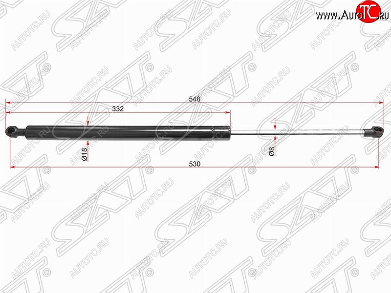 639 р. Газовый упор крышки багажника SAT  Peugeot 308  T7 (2007-2011), SSANGYONG Kyron (2005-2016)  с доставкой в г. Тамбов