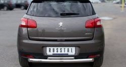 15 899 р. Защита заднего бампера (Ø76 и 42 мм, нержавейка) SLITKOFF Peugeot 4008 (2012-2017) (с короткой верхней трубой)  с доставкой в г. Тамбов. Увеличить фотографию 2