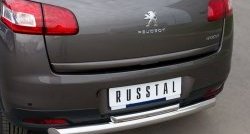 15 899 р. Защита заднего бампера (Ø76 и 42 мм, нержавейка) SLITKOFF Peugeot 4008 (2012-2017) (с короткой верхней трубой)  с доставкой в г. Тамбов. Увеличить фотографию 3